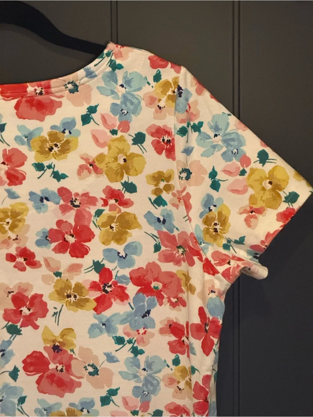 🌺 Joules Riviera Floral Chalk White Cotton Shift Dress - Size 12 - Picture 11 of 16